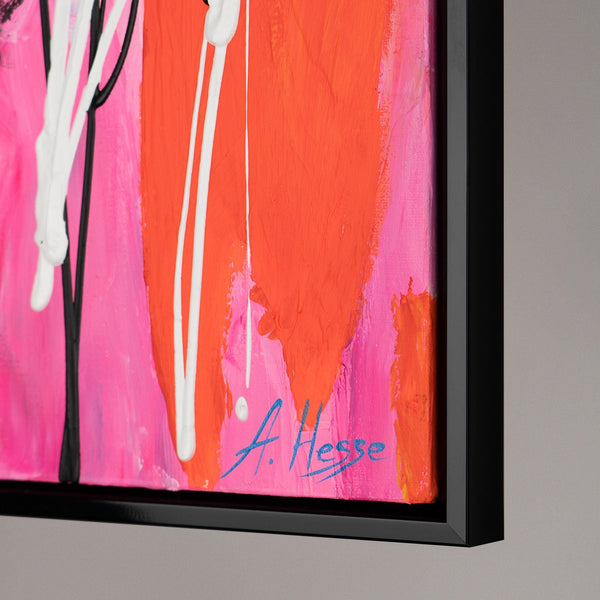 The painting "Flashes of Emotions" is a bright abstract portrait in a vertical format