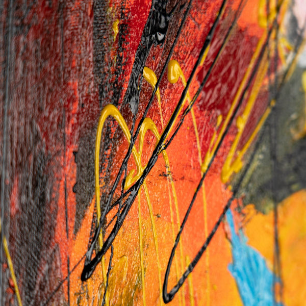 The painting "Scream of Color" is an expressive female portrait in a vertical format