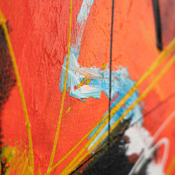 The painting "Scream of Color" is an expressive female portrait in a vertical format