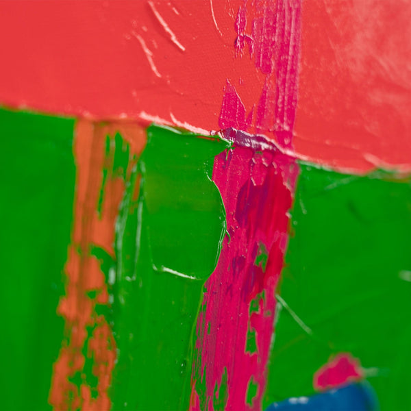 The painting "Inner Spectrum" is a vertical abstraction with figurative elements