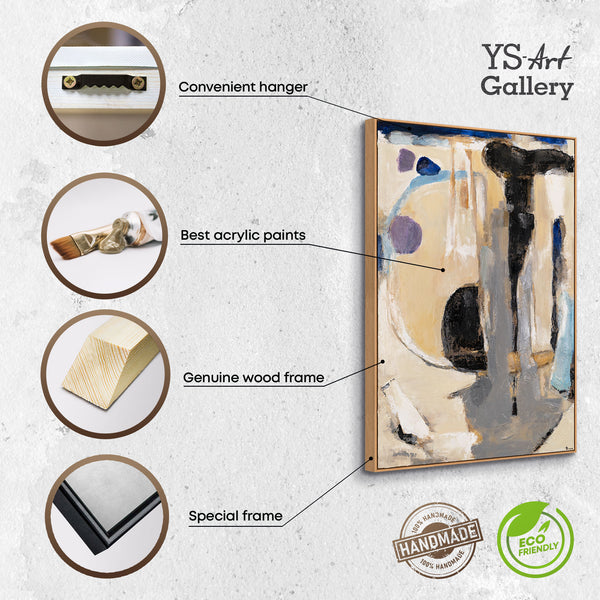 The painting "Touch of Harmony" is a vertical abstraction with elements of movement.
