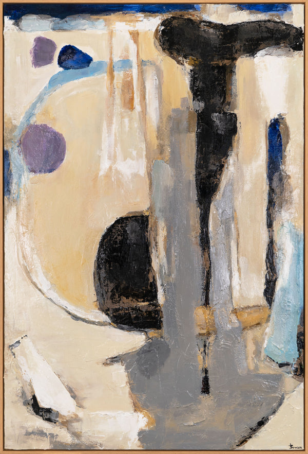 The painting "Touch of Harmony" is a vertical abstraction with elements of movement.