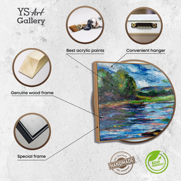 The painting "Mirror of Nature" is a horizontal landscape in the impasto technique