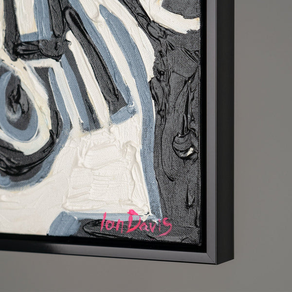 The painting "Mosaic of Feelings" is a horizontal abstraction in the style of Cubism