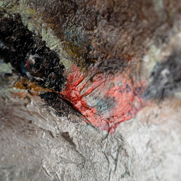 Painting "Bird's Round Dance" - horizontal textural composition