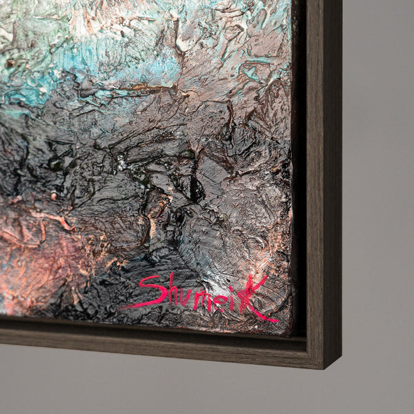 Painting "Bird's Round Dance" - horizontal textural composition