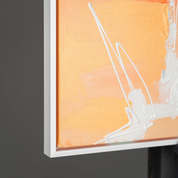 The painting "Architecture of Emotions" is a vertical abstraction with geometric blocks