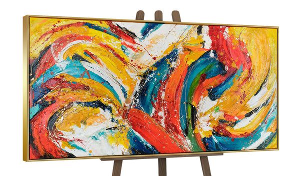 The painting "Energy of Color" is an abstract expression of fiery colors