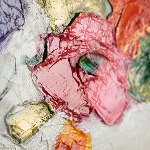 Painting "Picturesque Bouquet" - horizontal floral composition with bright strokes