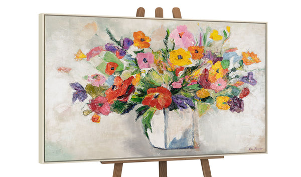 Painting "Picturesque Bouquet" - horizontal floral composition with bright strokes