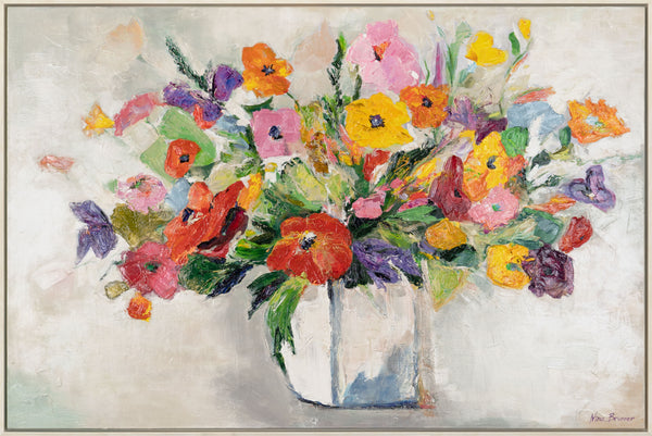 Painting "Picturesque Bouquet" - horizontal floral composition with bright strokes