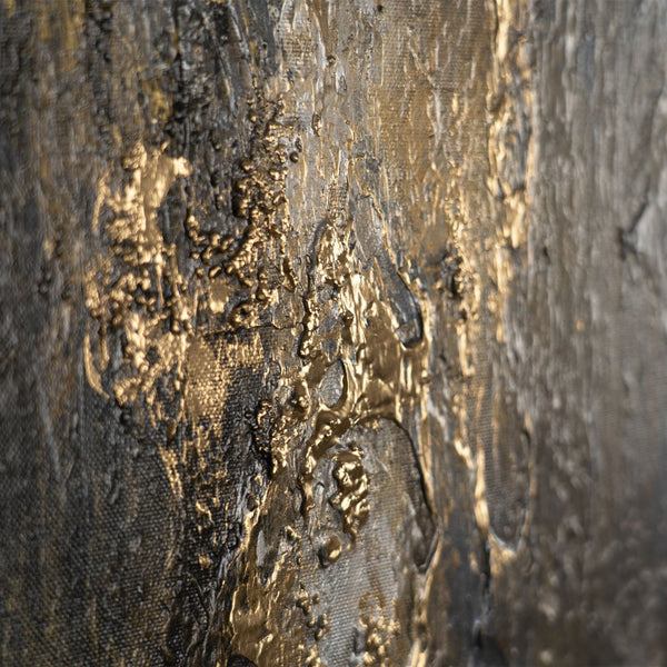 The painting "Fragments of Consciousness" is a vertical abstraction with bright accents