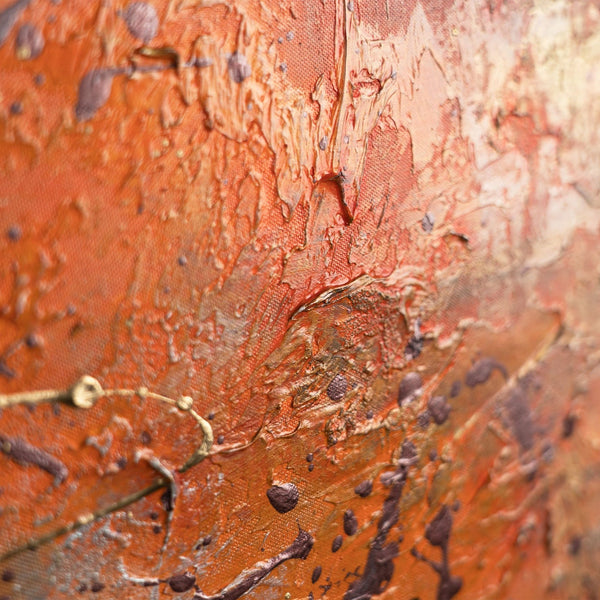 The painting "Impulse of Flame" is an abstract canvas with explosive energy