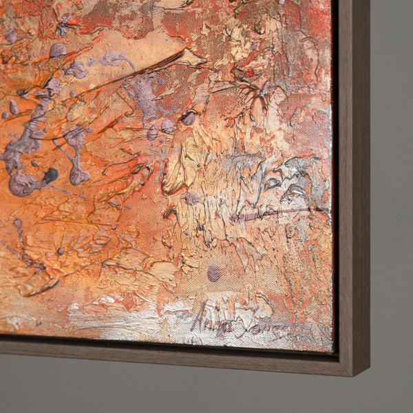 The painting "Impulse of Flame" is an abstract canvas with explosive energy