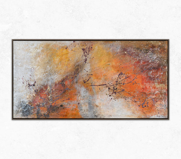 The painting "Impulse of Flame" is an abstract canvas with explosive energy