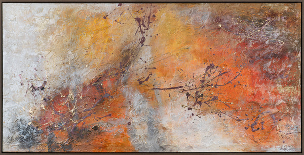The painting "Impulse of Flame" is an abstract canvas with explosive energy