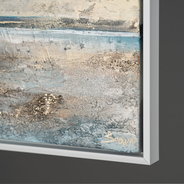 The painting "Sea Calm" is a horizontal abstraction with a marine theme.
