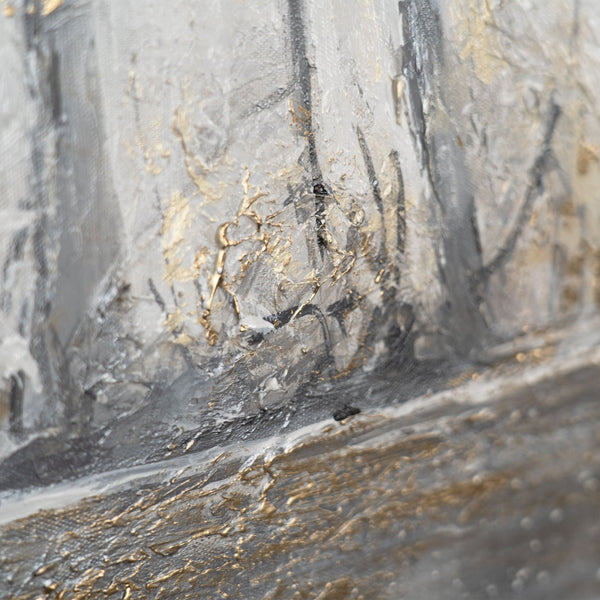 The painting "Silent Morning in the Golden Forest" - the contrast of light and structure
