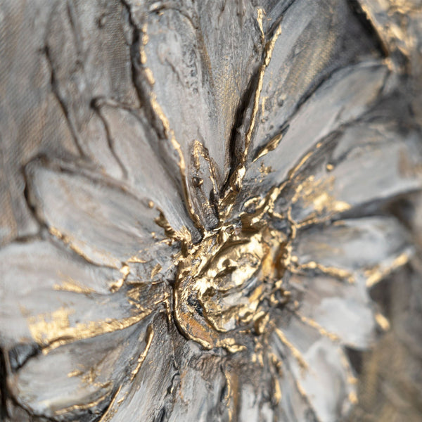 The painting "Silver Air of Daisies" is an exquisite botanical tranquility