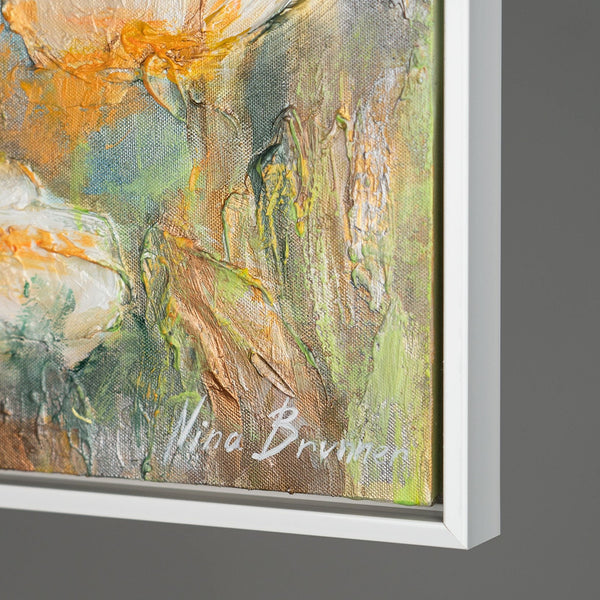 The painting "Light of Floral Silence" is an airy floral abstraction