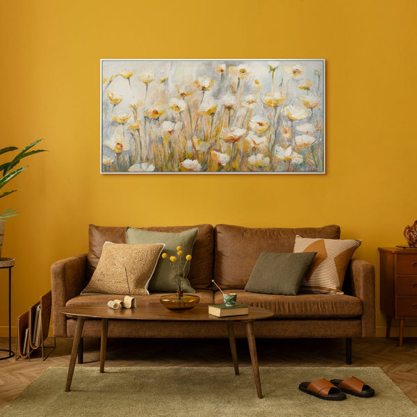 The painting "Light of Floral Silence" is an airy floral abstraction