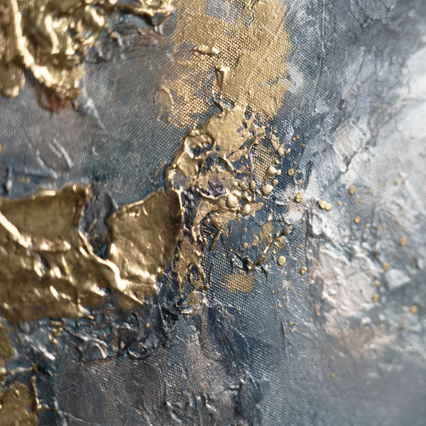 The painting "Cloud and Gold" is an abstraction in smoky-sky tones.