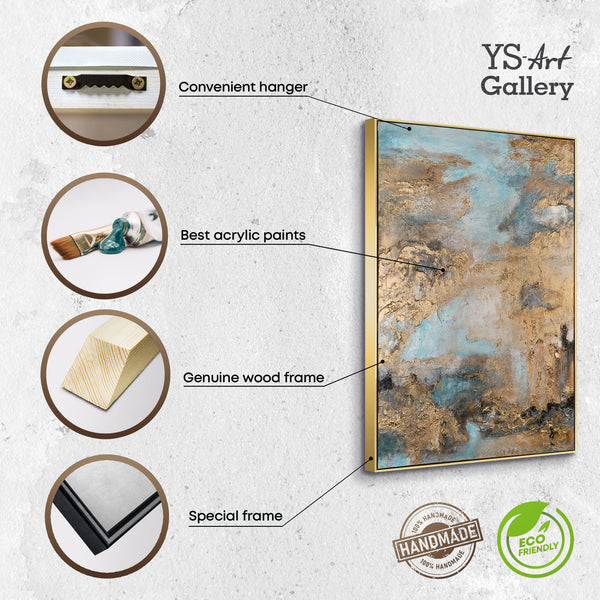 The painting "Landscape of Tranquility" is an abstract play of color and texture