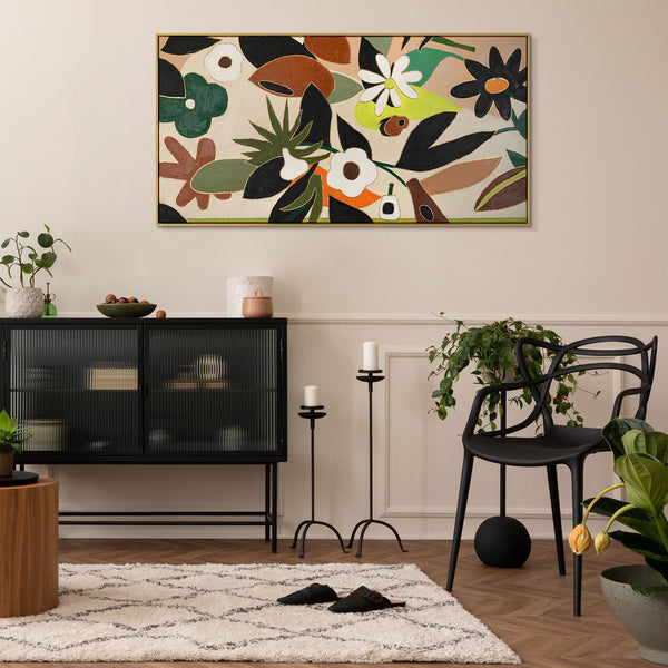 The painting "Floral Order" is a decorative stylization of nature