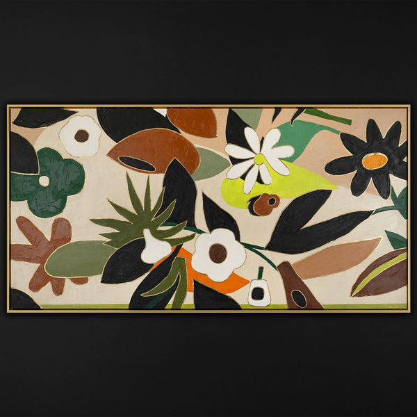 The painting "Floral Order" is a decorative stylization of nature