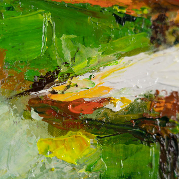 The painting "Summer Morning" is an impressionistic scene from a cafe