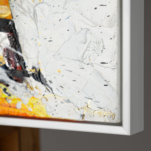 The painting "Two Running" is a dynamic plot with horses in a bright palette