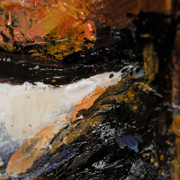 The painting "Strength" is an expressive portrait of a bull