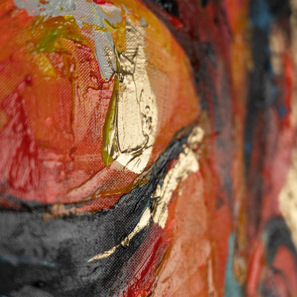 The painting "State of Calm" is an abstract duet in the oriental style