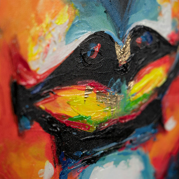 The painting "State of Calm" is an abstract duet in the oriental style