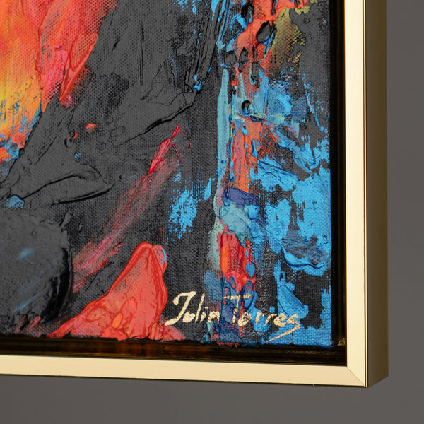 The painting "State of Calm" is an abstract duet in the oriental style