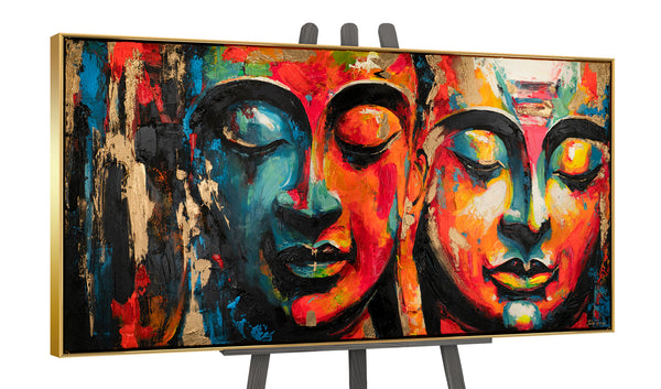 The painting "State of Calm" is an abstract duet in the oriental style