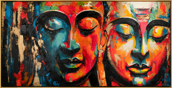 The painting "State of Calm" is an abstract duet in the oriental style