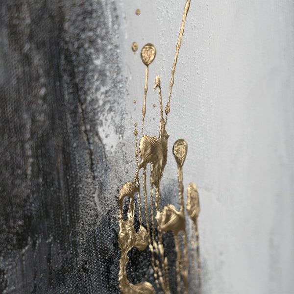 The painting "Moon Gold" is an abstraction with the atmosphere of night glow.
