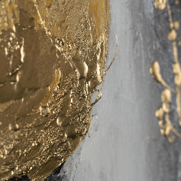 The painting "Moon Gold" is an abstraction with the atmosphere of night glow.