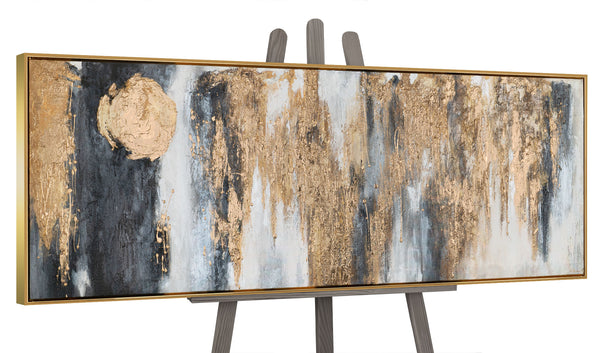 The painting "Moon Gold" is an abstraction with the atmosphere of night glow.