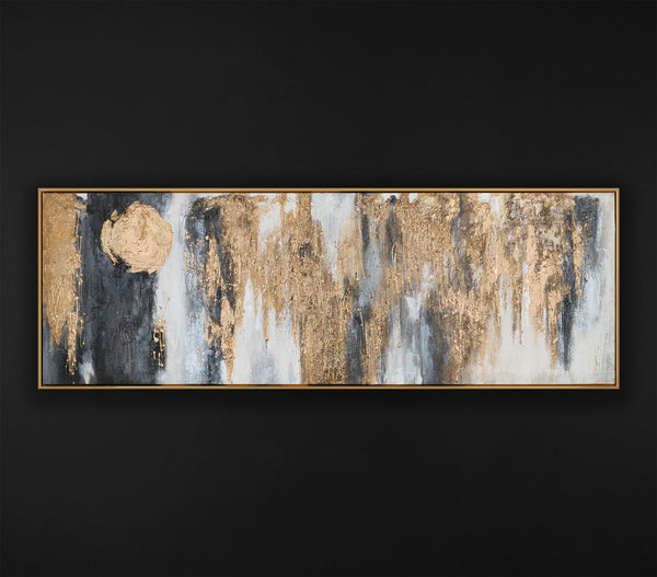 The painting "Moon Gold" is an abstraction with the atmosphere of night glow.