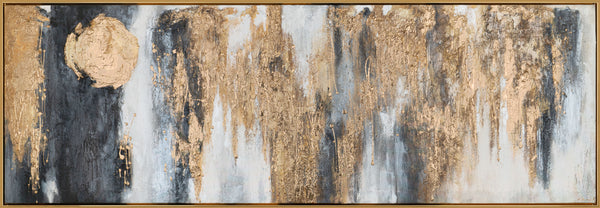 The painting "Moon Gold" is an abstraction with the atmosphere of night glow.