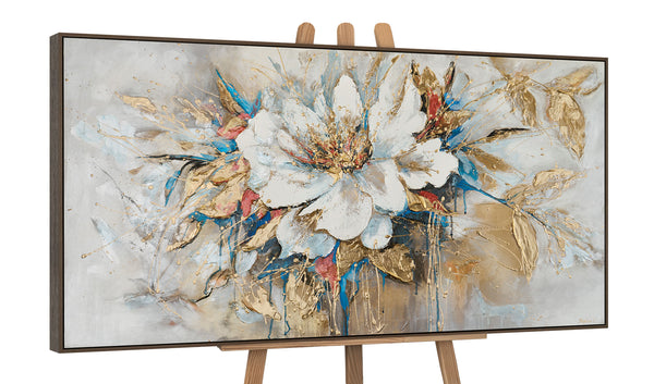 The painting "Flower of Light" is a luxurious abstract floristry