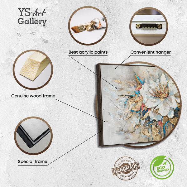 The painting "Flower of Light" is a luxurious abstract floristry