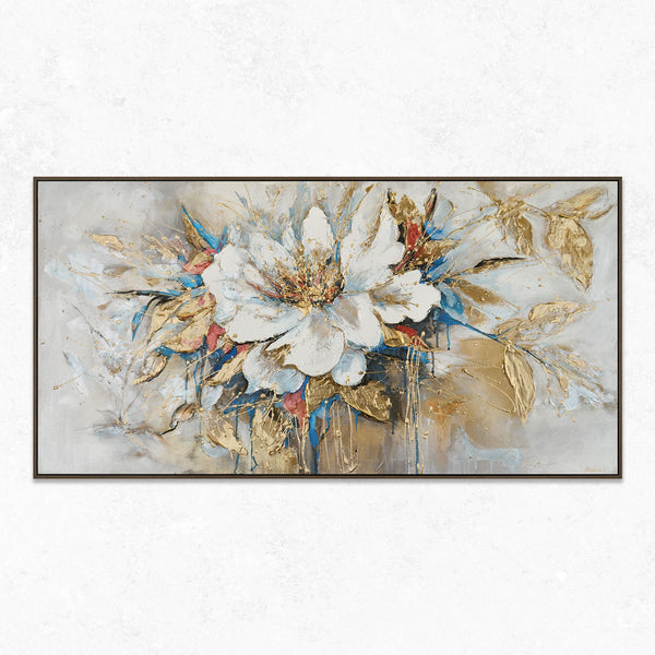 The painting "Flower of Light" is a luxurious abstract floristry