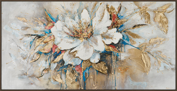 The painting "Flower of Light" is a luxurious abstract floristry