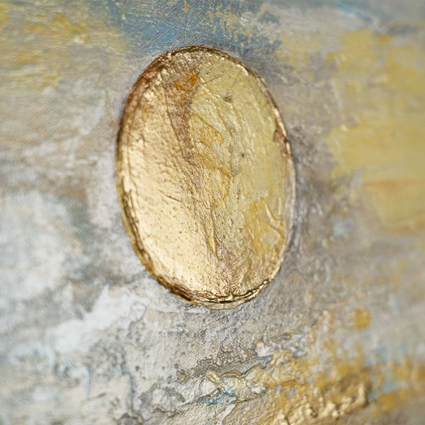 Painting "Golden Sky" - abstract seascape with the sun