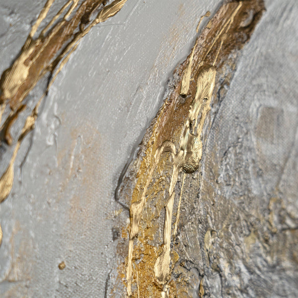 The painting "Traces of the Wind" is an abstract composition in light colors.