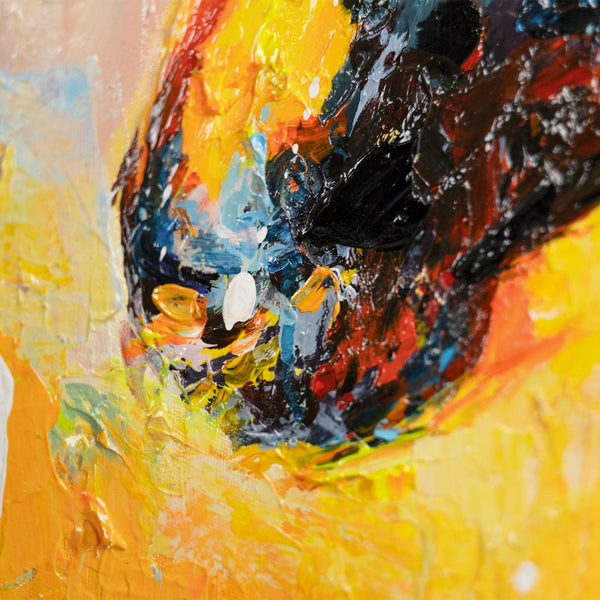 The painting "Fire and Movement" is a dynamic duet of horses in bright colors