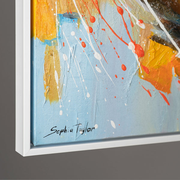 The painting "Fire and Movement" is a dynamic duet of horses in bright colors